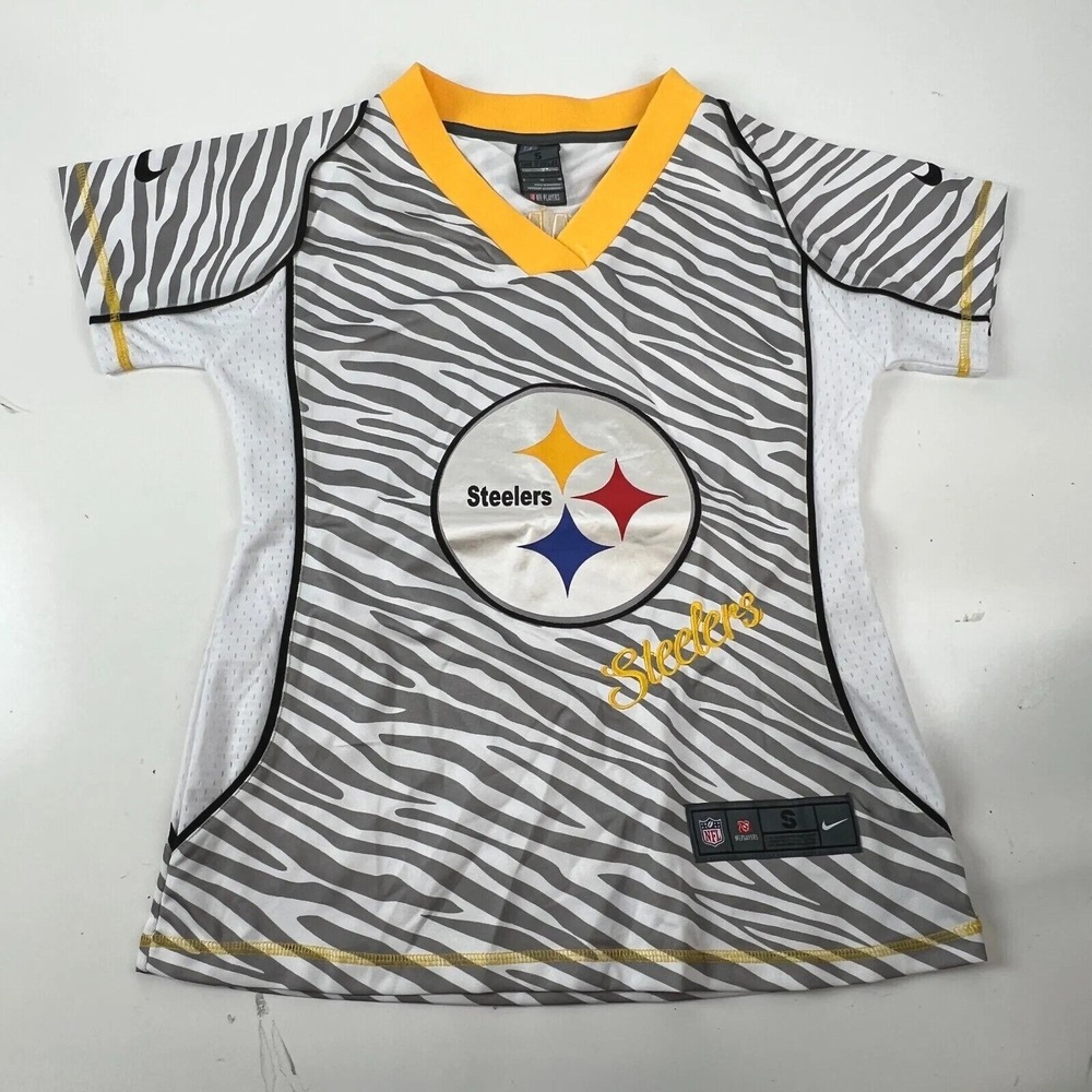 Nike Pittsburgh Steelers Troy Polamalu 43 Jersey Zebra Print Embroidered Men's S